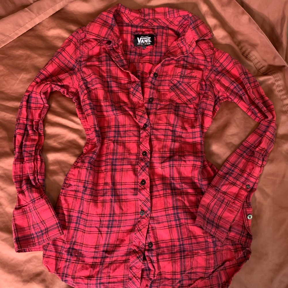 Vans flannel tunic flattering fit